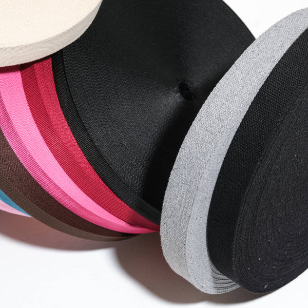 1.5"  Black Heavy Cotton Webbing for Sewing Roll
