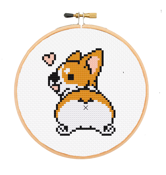 Corgi Butt - DIY Cross Stitch Kit