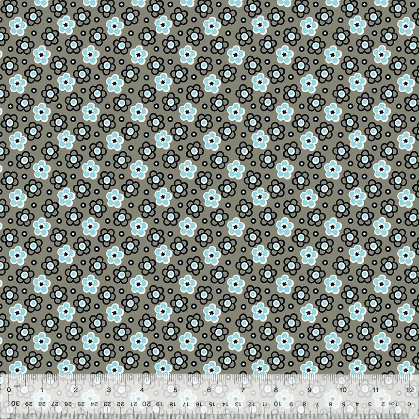 Shadow Posy in Gray -- BONNY by Denyse Schmidt --- Windham Fabrics