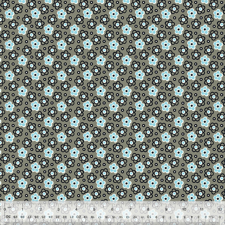 Shadow Posy in Gray -- BONNY by Denyse Schmidt --- Windham Fabrics