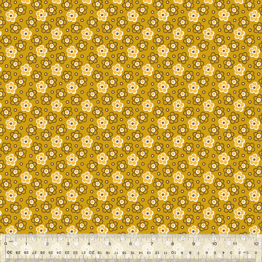Shadow Posy in Ochre -- BONNY by Denyse Schmidt --- Windham Fabrics