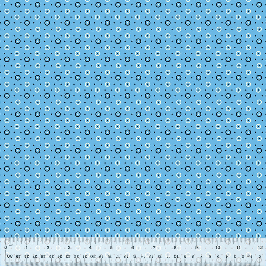 Dot & Circle in Blue -- BONNY by Denyse Schmidt --- Windham Fabrics