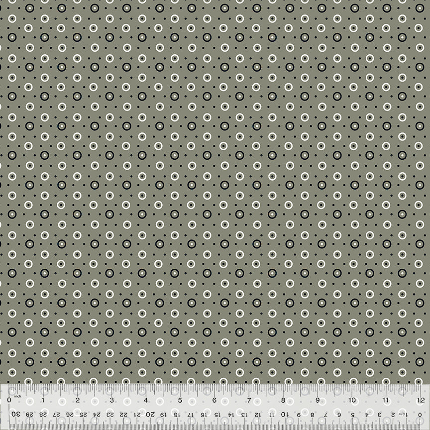 Dot & Circle in Grey-- BONNY by Denyse Schmidt --- Windham Fabrics
