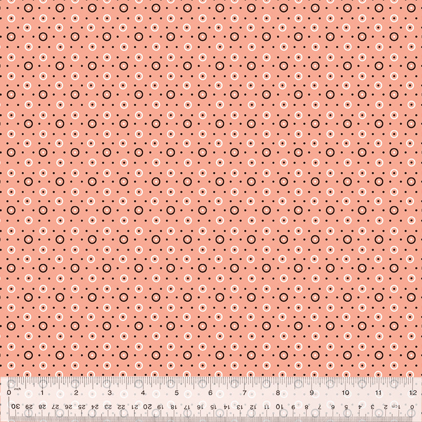 Dot & Circle in Coral -- BONNY by Denyse Schmidt --- Windham Fabrics