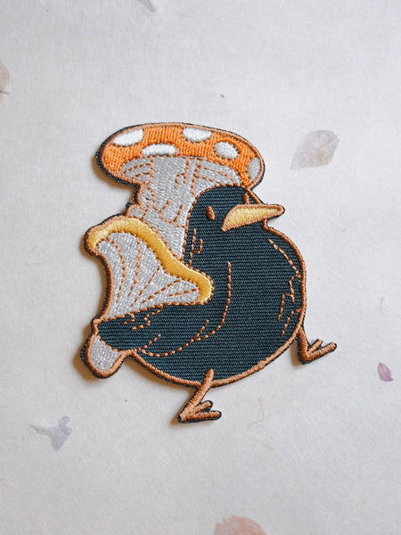 Mushroom Bird Iron-On Patch (New Size 3” x 2.5”)
