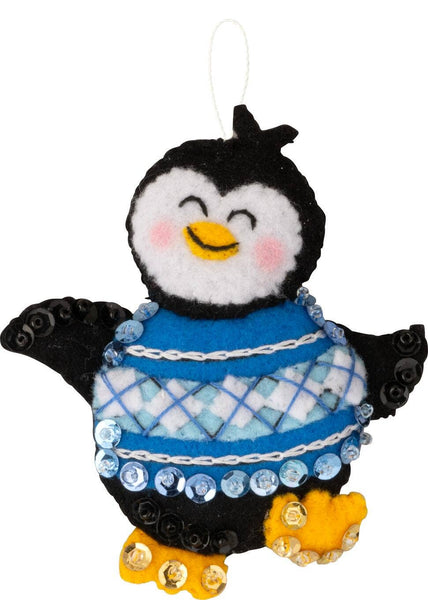Bucilla Winterland Penguins Felt Ornament Kit Set of 6