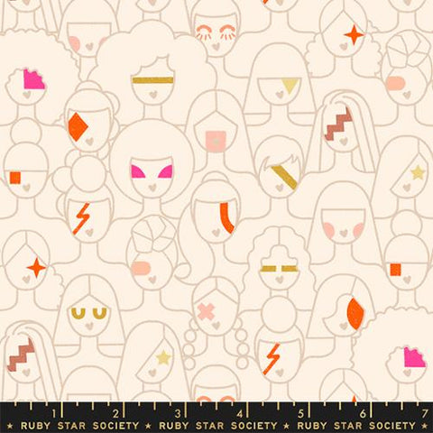 Rebel Rebel in Natural -- Sunbeam  Ruby Star Society -- Moda Fabric