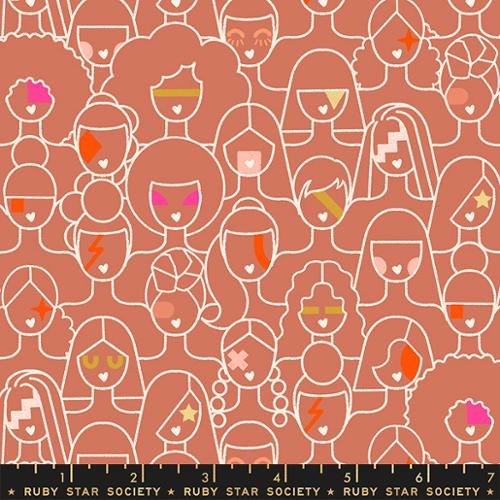 Rebel Rebel in Terra Cotta -- Sunbeam  Ruby Star Society -- Moda Fabric