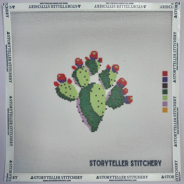 Prickly Pear Cactus — Modern Needlepoint Kit (Small Design)