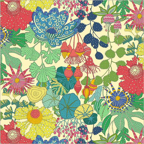 Peony Park in Cream -- Sunshine by Sally Kelly --- Windham Fabrics