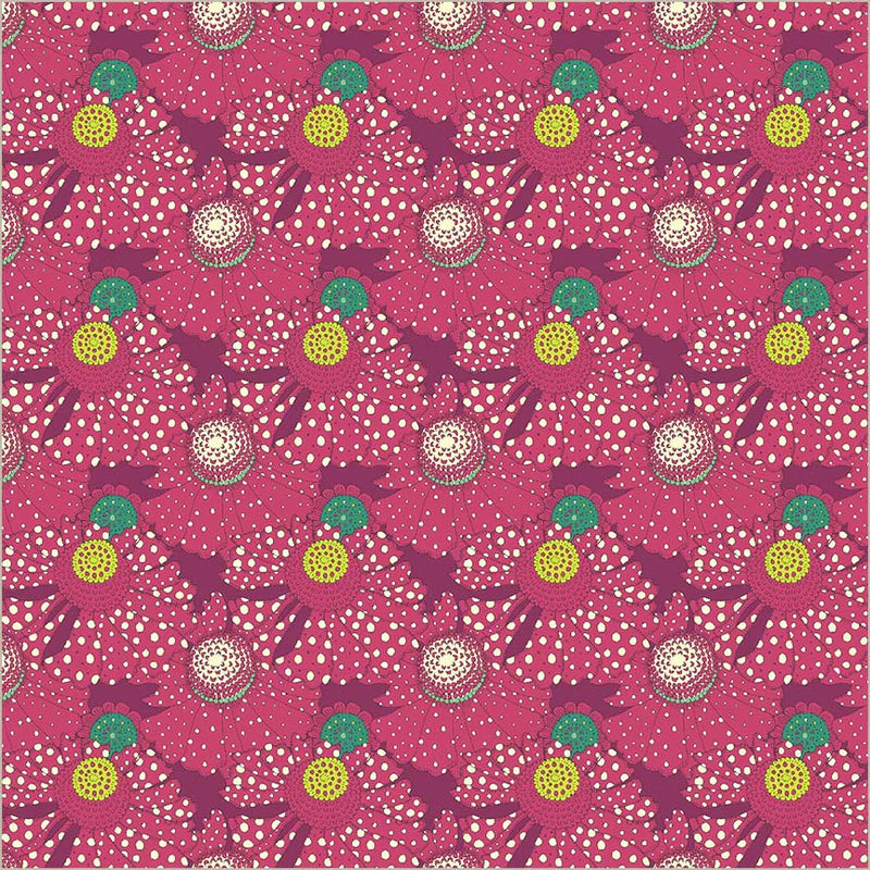 Polka Flower in Plum -- Sunshine by Sally Kelly --- Windham Fabrics