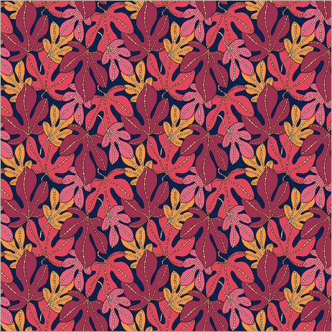 Monstera in Indigo -- Sunshine by Sally Kelly --- Windham Fabrics
