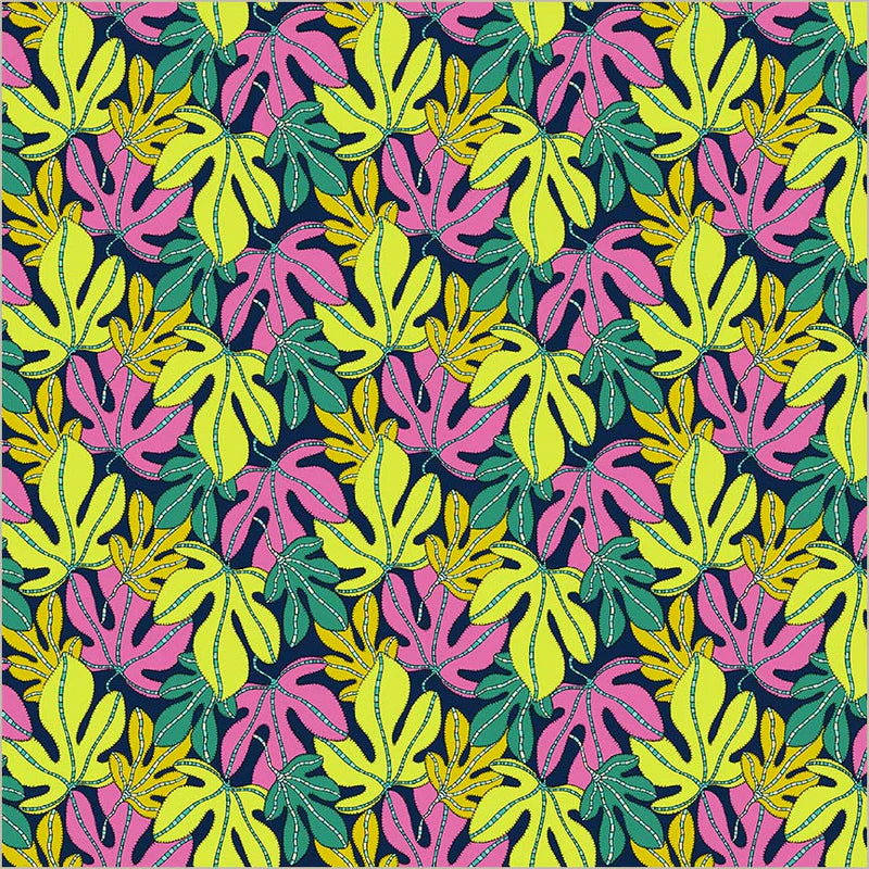 Monstera in Multi -- Sunshine by Sally Kelly --- Windham Fabrics