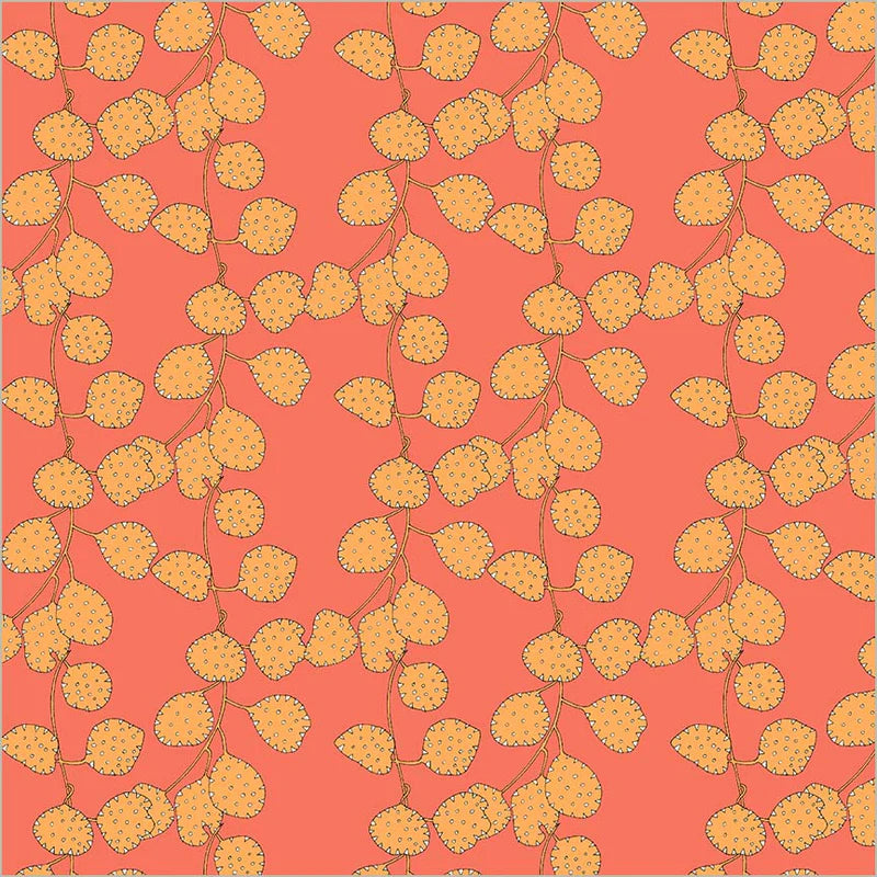 Honesty in Coral -- Sunshine by Sally Kelly --- Windham Fabrics