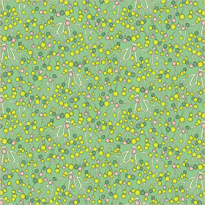 Huckleberry in Mint -- Sunshine by Sally Kelly --- Windham Fabrics
