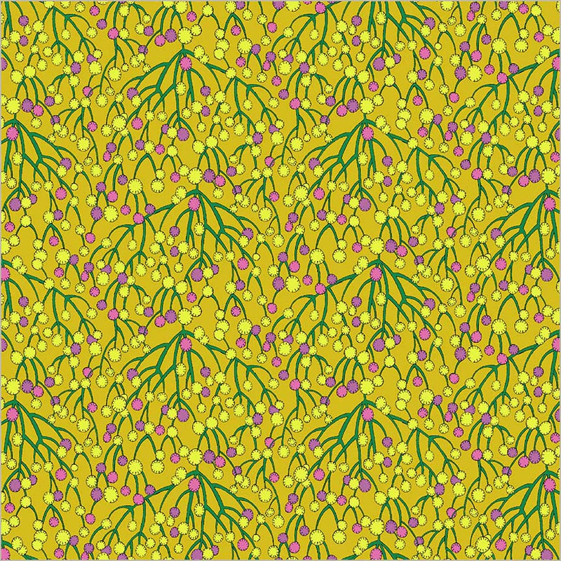 Huckleberry in Chartreuse -- Sunshine by Sally Kelly --- Windham Fabrics