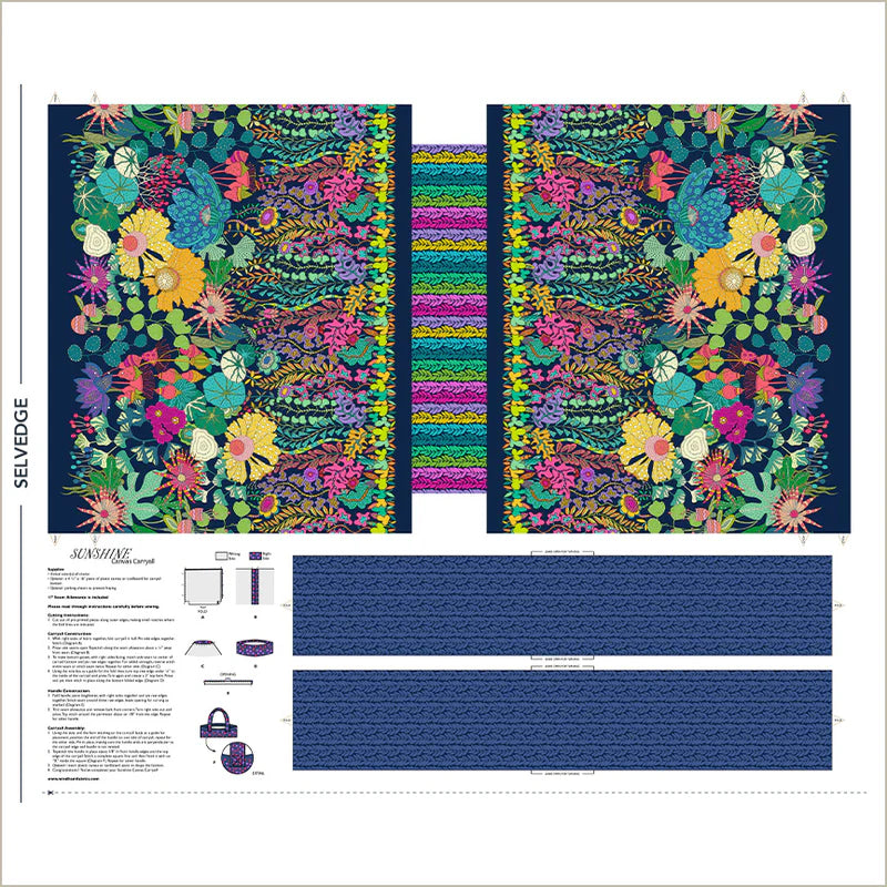 Carryall Bag Panel  -- Sunshine by Sally Kelly --- Windham Fabrics