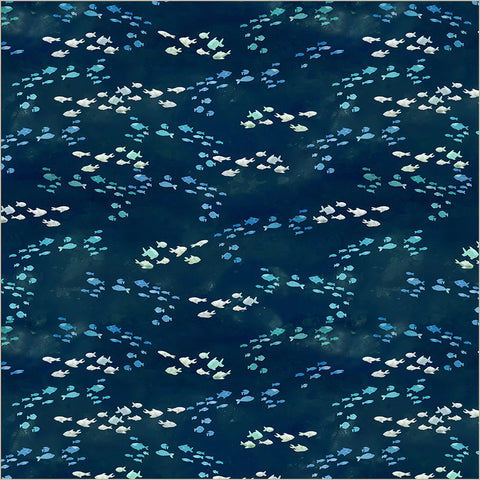 Shoal in Marine -- Ocean Life by Leslie Trimbach --- Windham Fabrics
