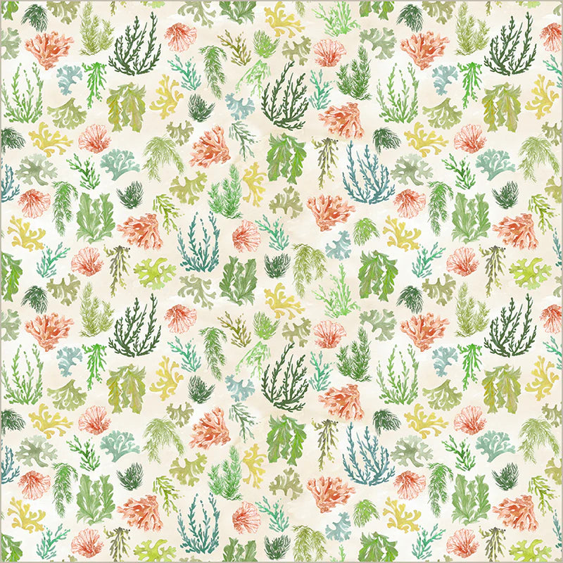 Reef in Ivory -- Ocean Life by Leslie Trimbach --- Windham Fabrics