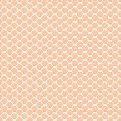 Shell in Coral -- Ocean Life by Leslie Trimbach --- Windham Fabrics