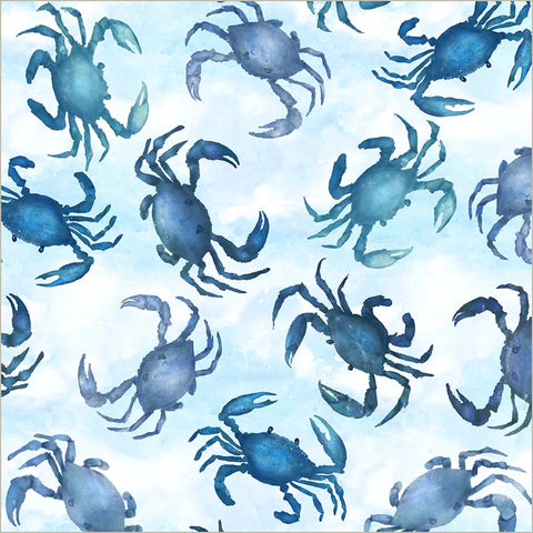 108" Wideback Blue Crabs in Mist -- Whistler Studios --- Windham Fabrics