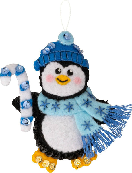 Bucilla Winterland Penguins Felt Ornament Kit Set of 6