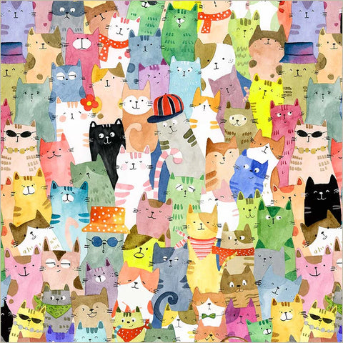 Full of Purrsonality 108" Quilt Back -- Cats Around Town by Sue Miano --- Windham Fabrics
