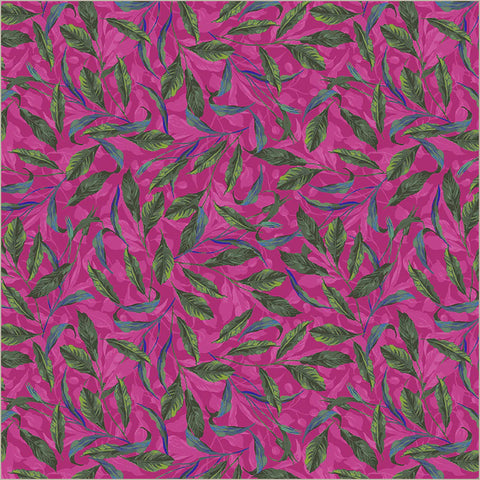 Greenery in Magenta -- Midnight Blooms by Whistler Studios --- Windham Fabrics