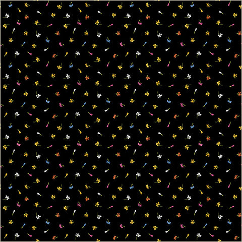Floret in Black -- Midnight Blooms by Whistler Studios --- Windham Fabrics