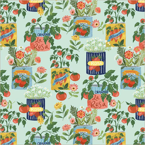 Tomato Tomahto in Aqua -- Villa Sol by Jennifer Moore/Monaluna --- Windham Fabrics