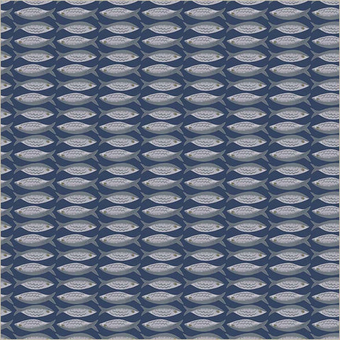 Little Fishies in Navy -- Villa Sol by Jennifer Moore/Monaluna --- Windham Fabrics