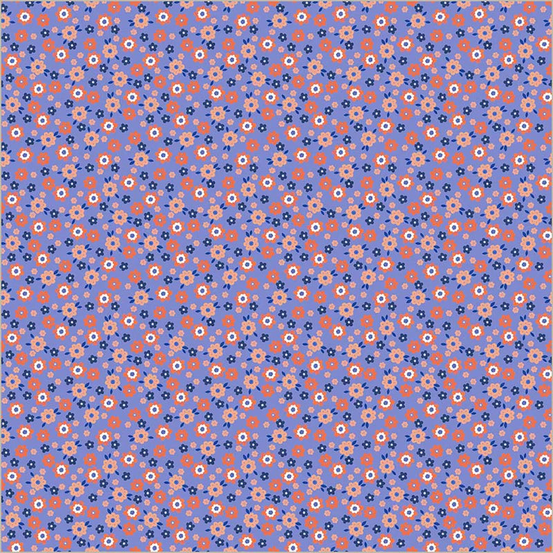 Mod Ditsy in Cobalt --- Folky Chicken by Natalie Briscoe --- Windham Fabrics