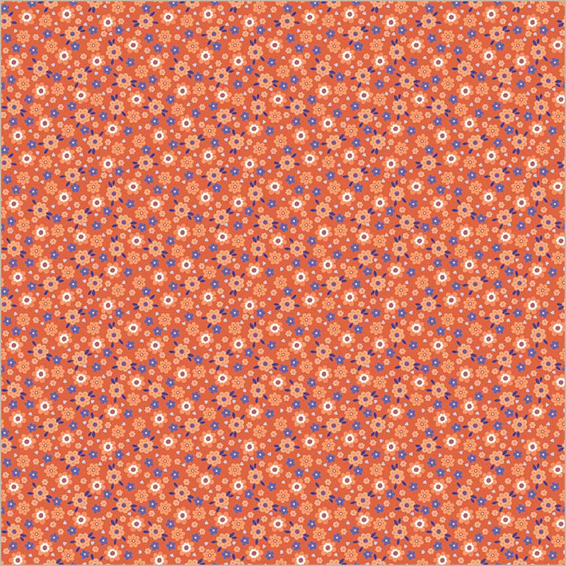 Mod Ditsy in Coral --- Folky Chicken by Natalie Briscoe --- Windham Fabrics