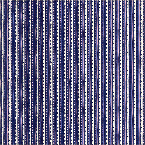 Scallop Edge in Indigo  --- Folky Chicken by Natalie Briscoe --- Windham Fabrics