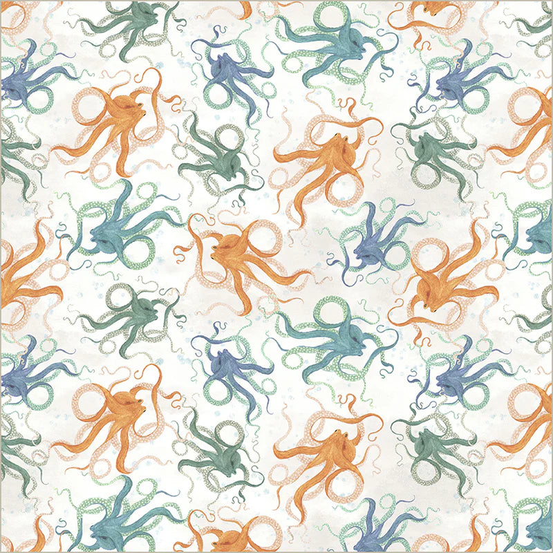 Octopodes in Foam -- Deep Blue by Katherine Quinn -- Windham Fabrics
