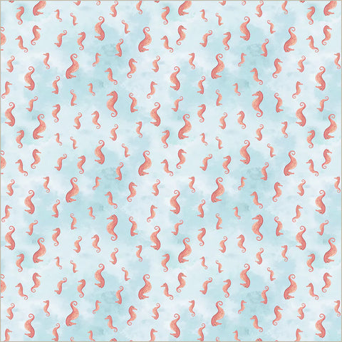 Seahorses in Aqua -- Deep Blue by Katherine Quinn -- Windham Fabrics