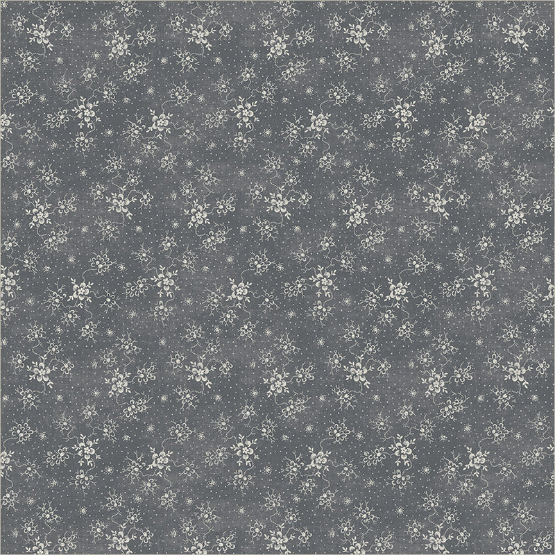 Vine Bouquet in Graphite -- Faded Indigo by Whistler Studio --- Windham Fabrics