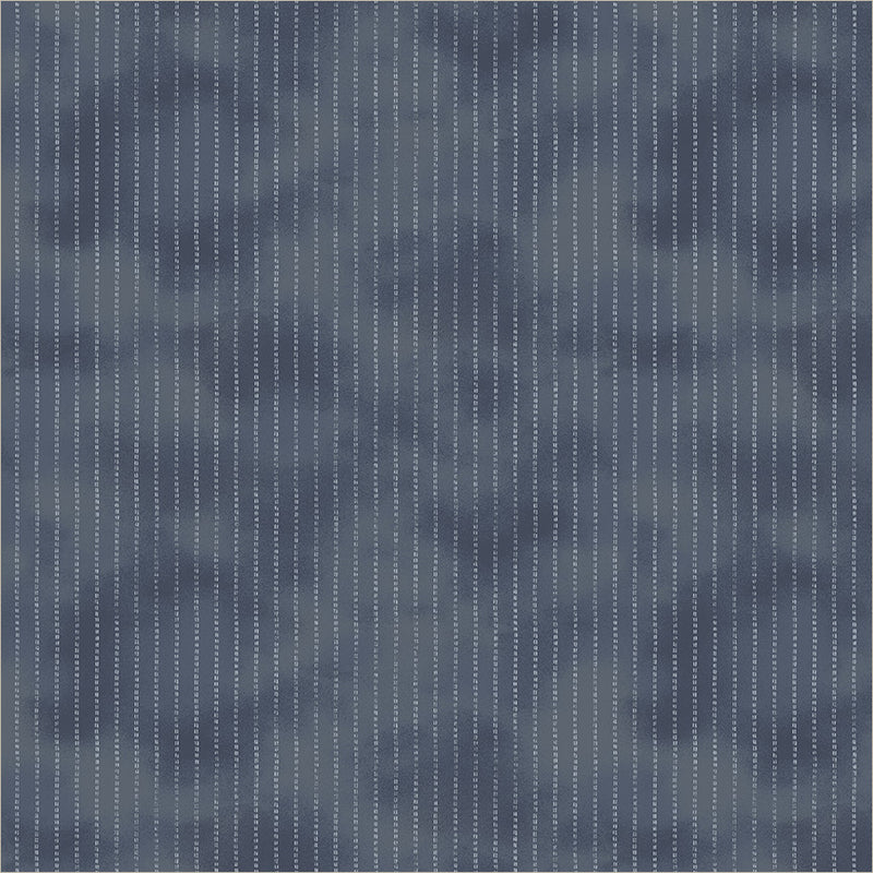 Ticking Stripe in Dark Rinse -- Faded Indigo by Whistler Studio --- Windham Fabrics