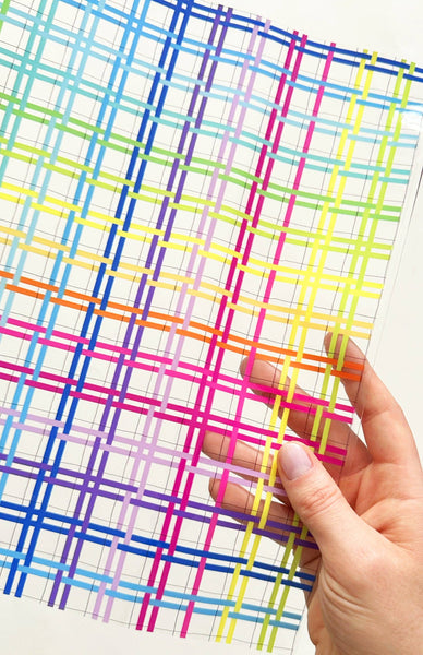 Rainbow Plaid Clear TPU Vinyl