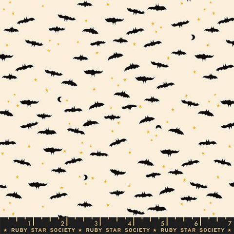 Bats & Stars in Natural -- Tiny Frights by Ruby Star Society for Moda Fabric