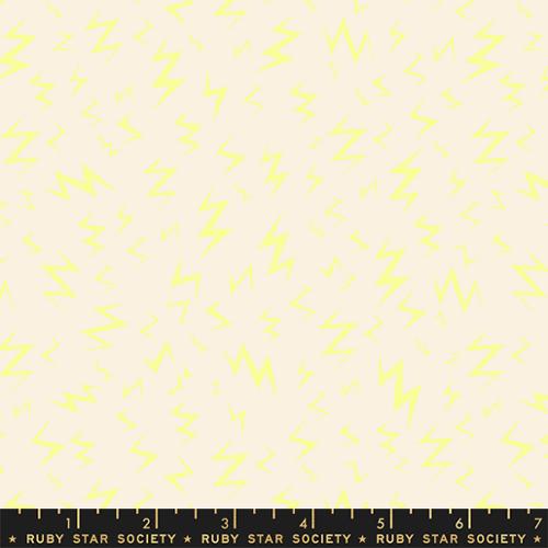 Lightning Bolt Glow in the Dark in Neon Yellow -- Tiny Frights by Ruby Star Society for Moda Fabric