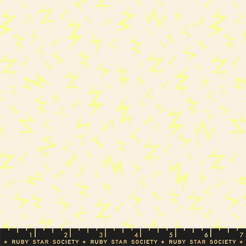 Lightning Bolt Glow in the Dark in Neon Yellow -- Tiny Frights by Ruby Star Society for Moda Fabric