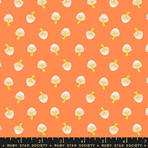 Tiny Mushrooms in Pumpkin  -- Tiny Frights by Ruby Star Society for Moda Fabric