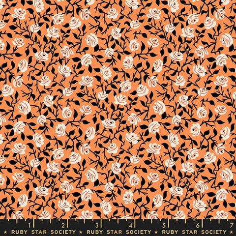 Brambling Rose Florals in Pumpkin -- Tiny Frights by Ruby Star Society for Moda Fabric