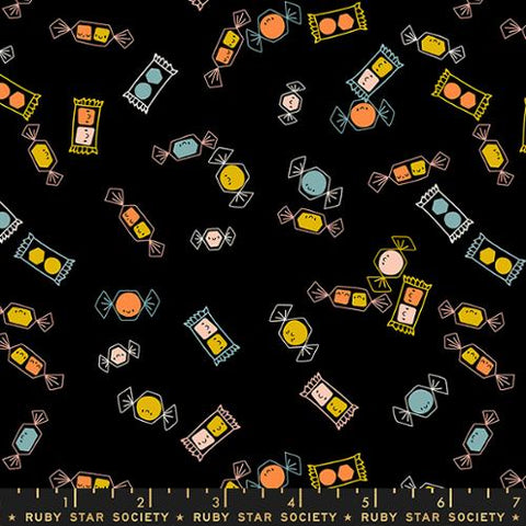 Tossed Candy in Black -- Tiny Frights by Ruby Star Society for Moda Fabric