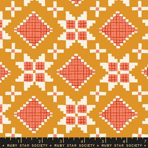 Star Geometrics Quilt Block Winter in Honey-- Winterglow by Ruby Star Society for Moda Fabric