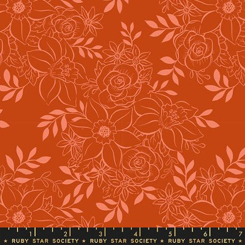 First Bloom Florals Winter in Cayenne -- Winterglow by Ruby Star Society for Moda Fabric