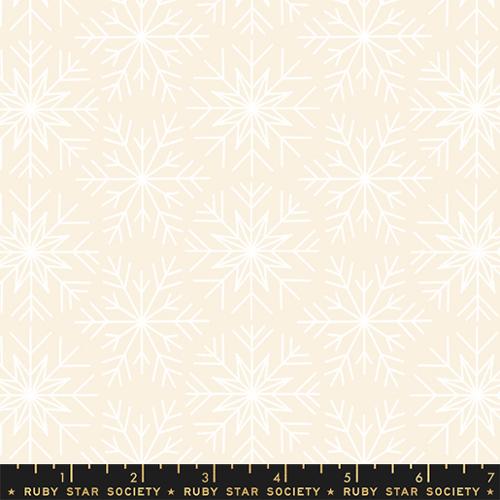 Snowflakes Winter Snow in Natural -- Winterglow by Ruby Star Society for Moda Fabric