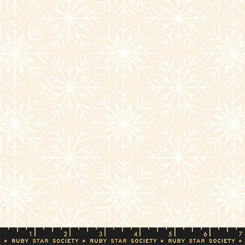Snowflakes Winter Snow in Natural -- Winterglow by Ruby Star Society for Moda Fabric