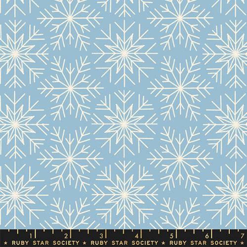 Snowflakes Winter Snow in Celestial -- Winterglow by Ruby Star Society for Moda Fabric